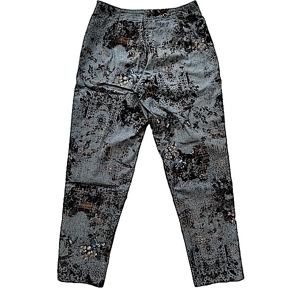 Fibers Barbara Lesser size 29 very unique gray black gold straight leg pants EUC - Picture 9 of 16